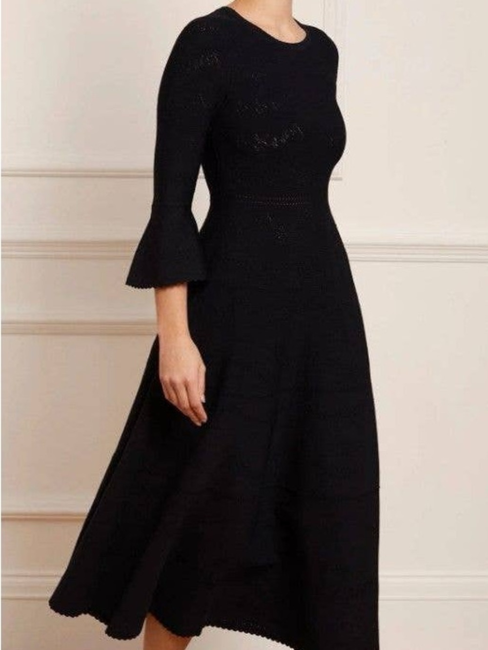 Needle & Thread Pointelle A-Line Dress with Bell Sleeves